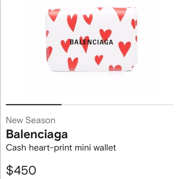 Balenciaga Cash Heart Print Mini Wallet - Picture 2 of 11